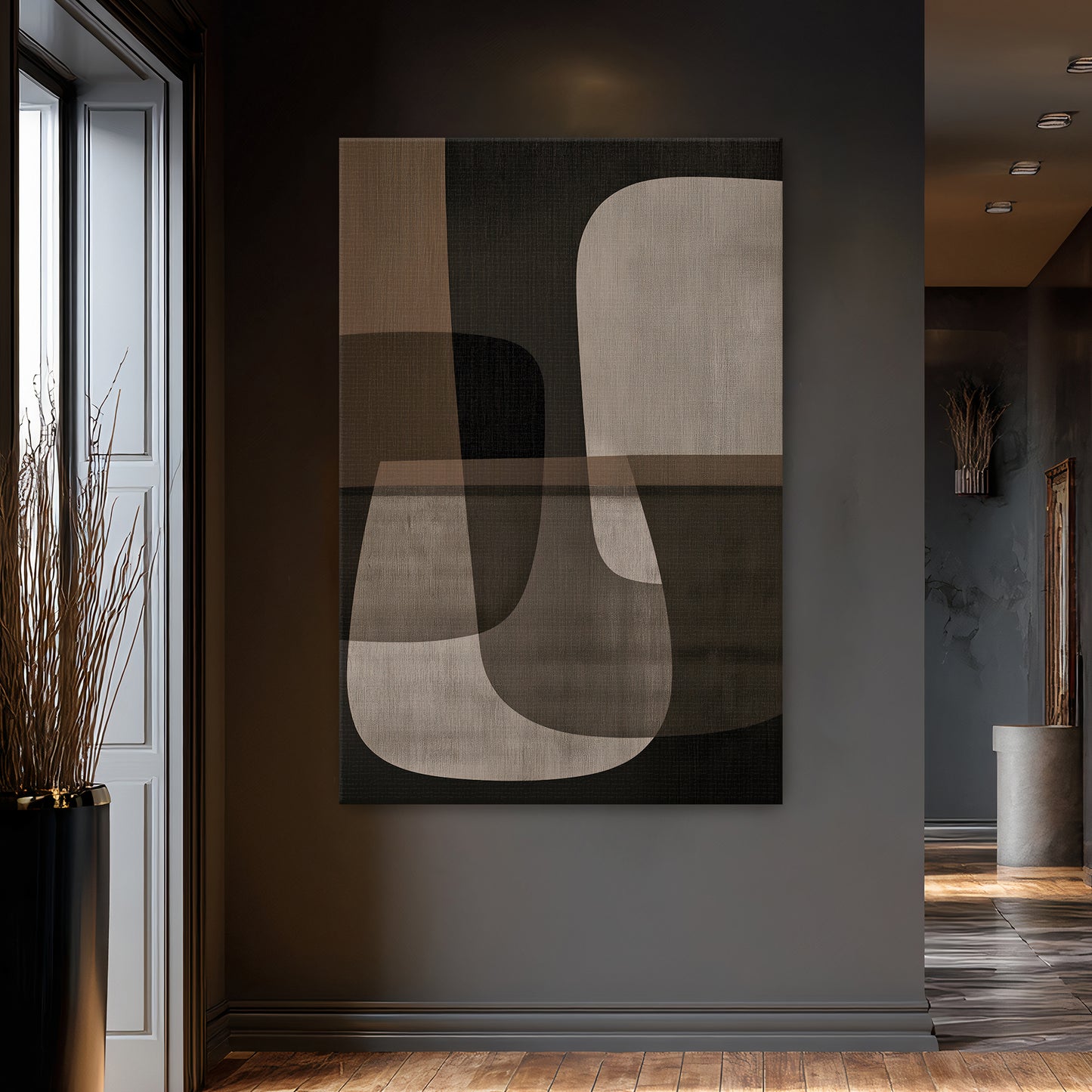 Abstract Wall Art Stretched Canvas Print – Spatial Harmony