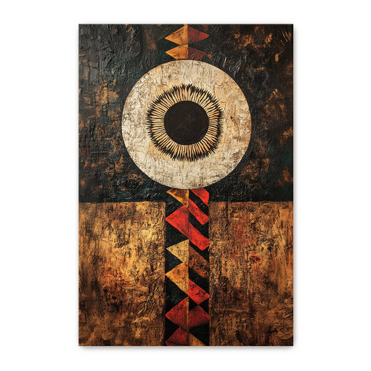 African Inspired Abstract Wall Art Rolled Canvas - "Terra Aether"
