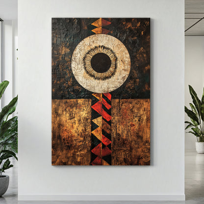 African Inspired Abstract Wall Art Stretched Canvas - "Terra Aether"