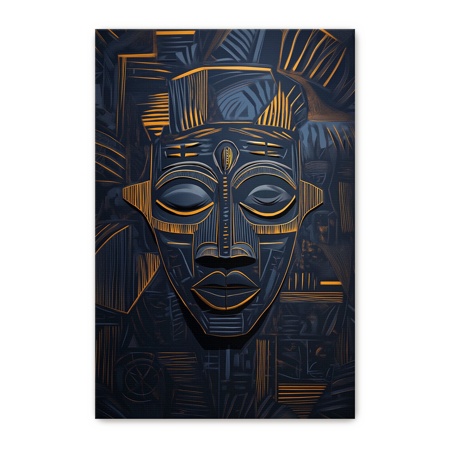 African Inspired Abstract Wall Art Rolled Canvas - "Echoes of Ancestry"