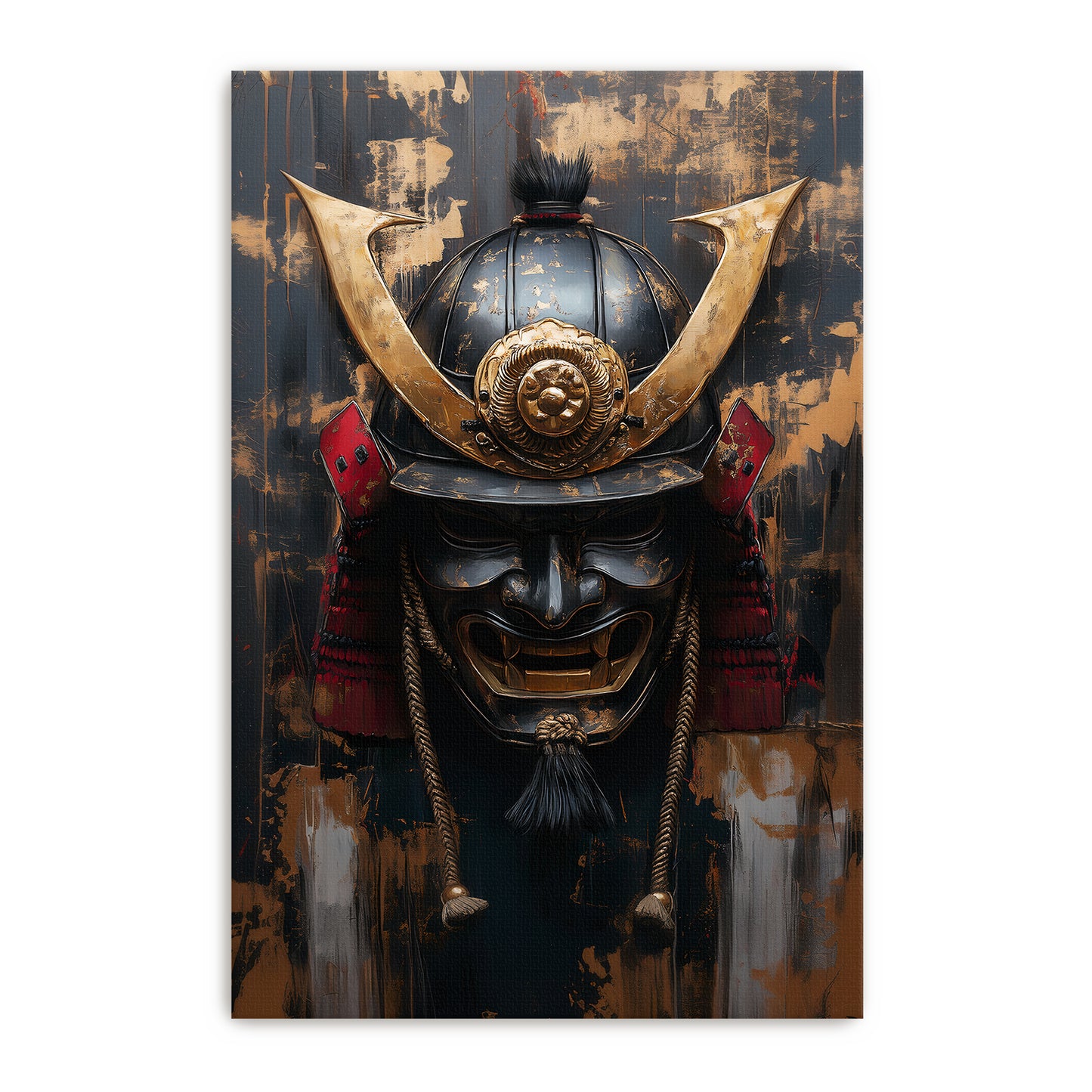 Asian Inspired Samurai Warrior Wall Art Rolled Canvas - "Temporal Warrior"