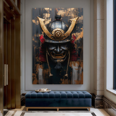 Asian Inspired Samurai Warrior Wall Art Rolled Canvas - "Temporal Warrior"