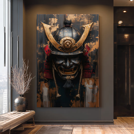 Asian Inspired Samurai Warrior Wall Art Rolled Canvas - "Temporal Warrior"