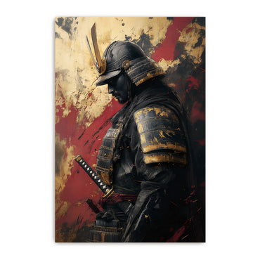 Asian Inspired Samurai Warrior Wall Art Rolled Canvas - "Warrior's Reverie"