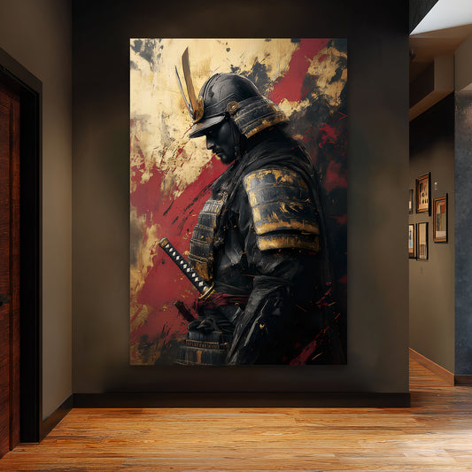 Asian Inspired Samurai Wall Art Digital Download - "Warrior's Reverie"
