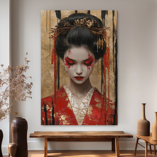 Japanese Wall Art Digital Download - "Painted Geisha"