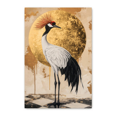 Asian Inspired Wall Art Rolled Canvas - "Celestial Crane"
