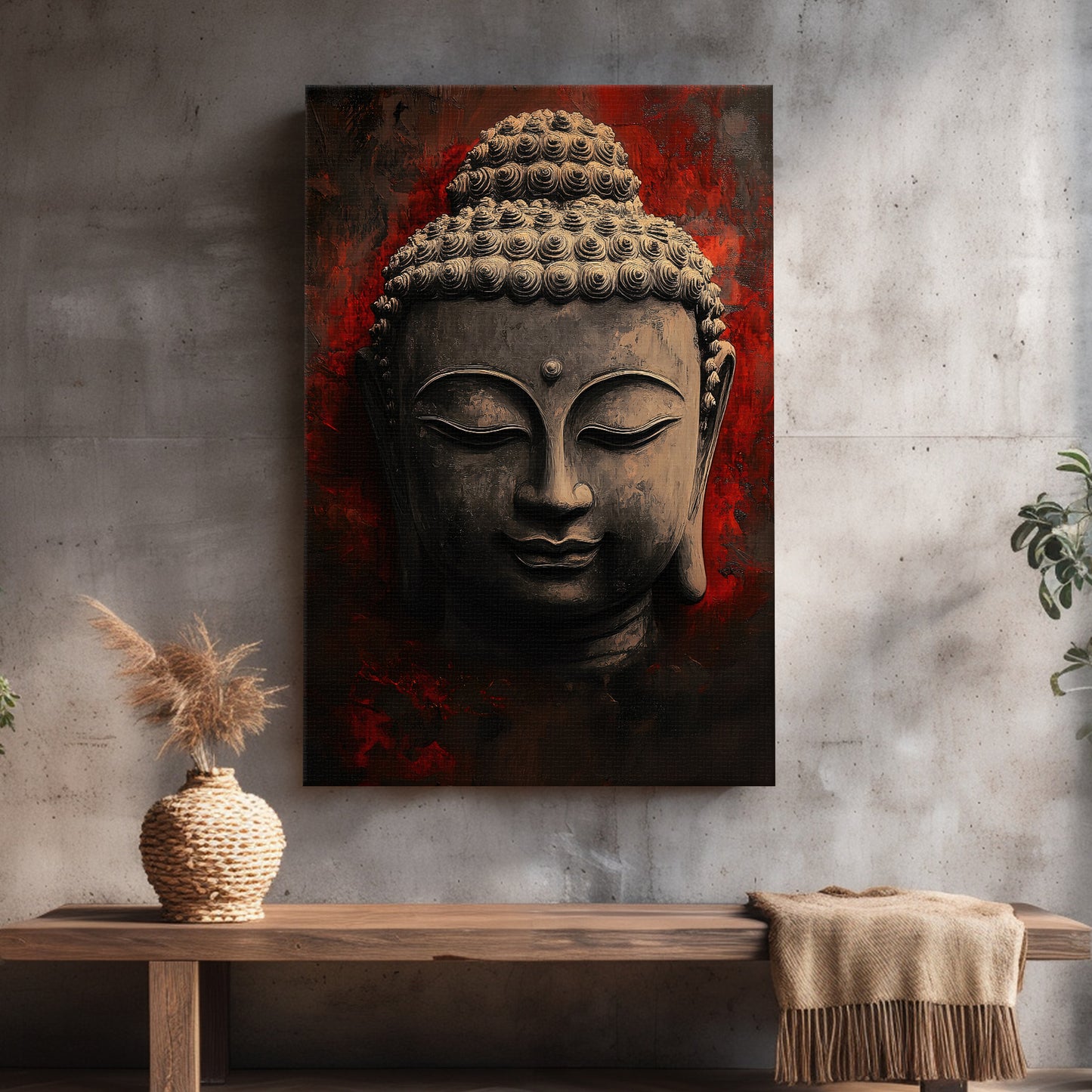 Buddha Wall Art Stretched Canvas Print - "Eternal Calm"