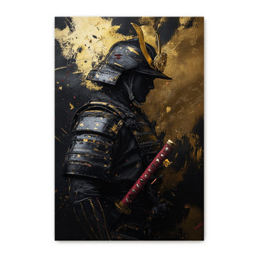 Asian Inspired Samurai Warrior Wall Art Rolled Canvas - "Silent Samurai"