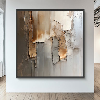 Framed Canvas Abstract Wall Art – “Faded Terrain”