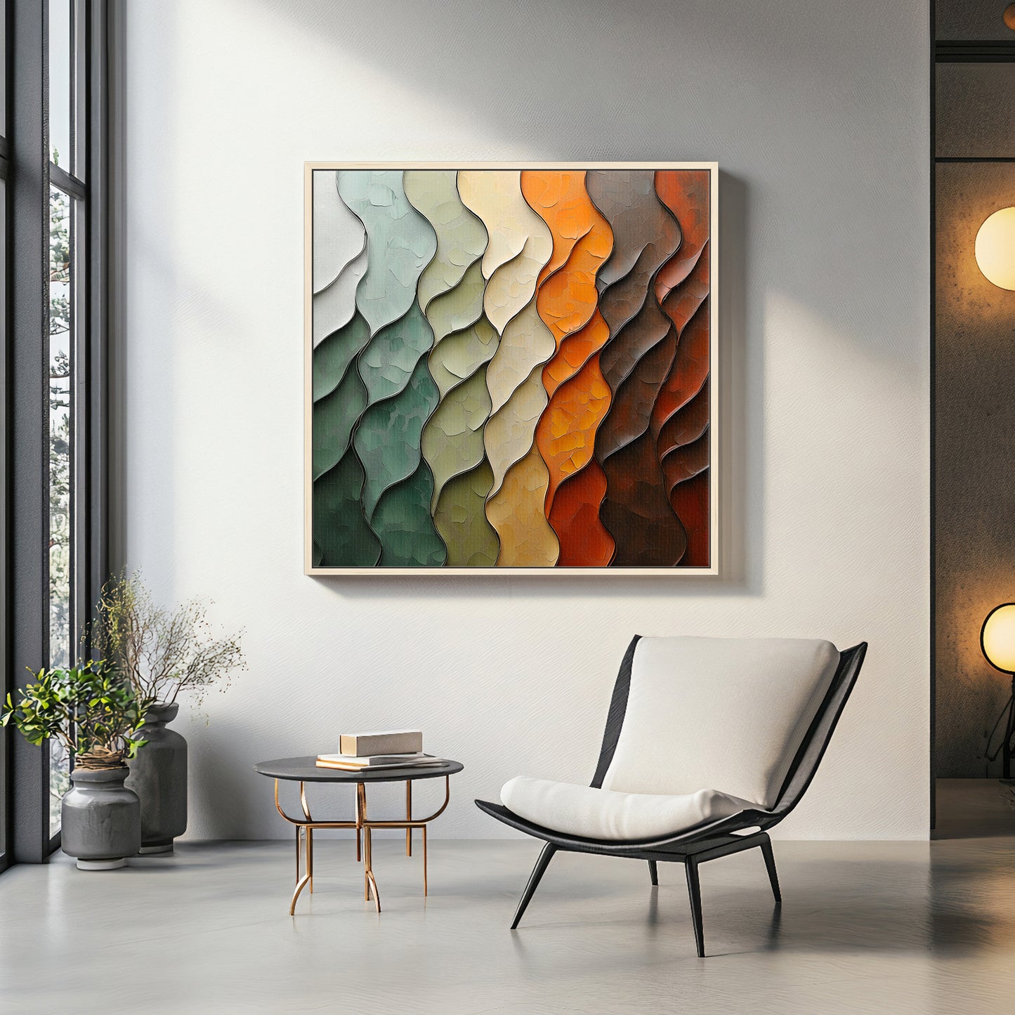 Framed Canvas Abstract Wall Art – "Earthen Rhythm"