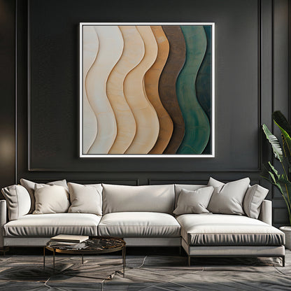 Framed Canvas Abstract Wall Art – "Elemental Drift"