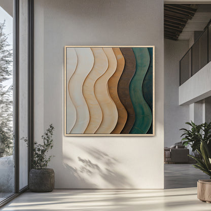 Framed Canvas Abstract Wall Art – "Elemental Drift"