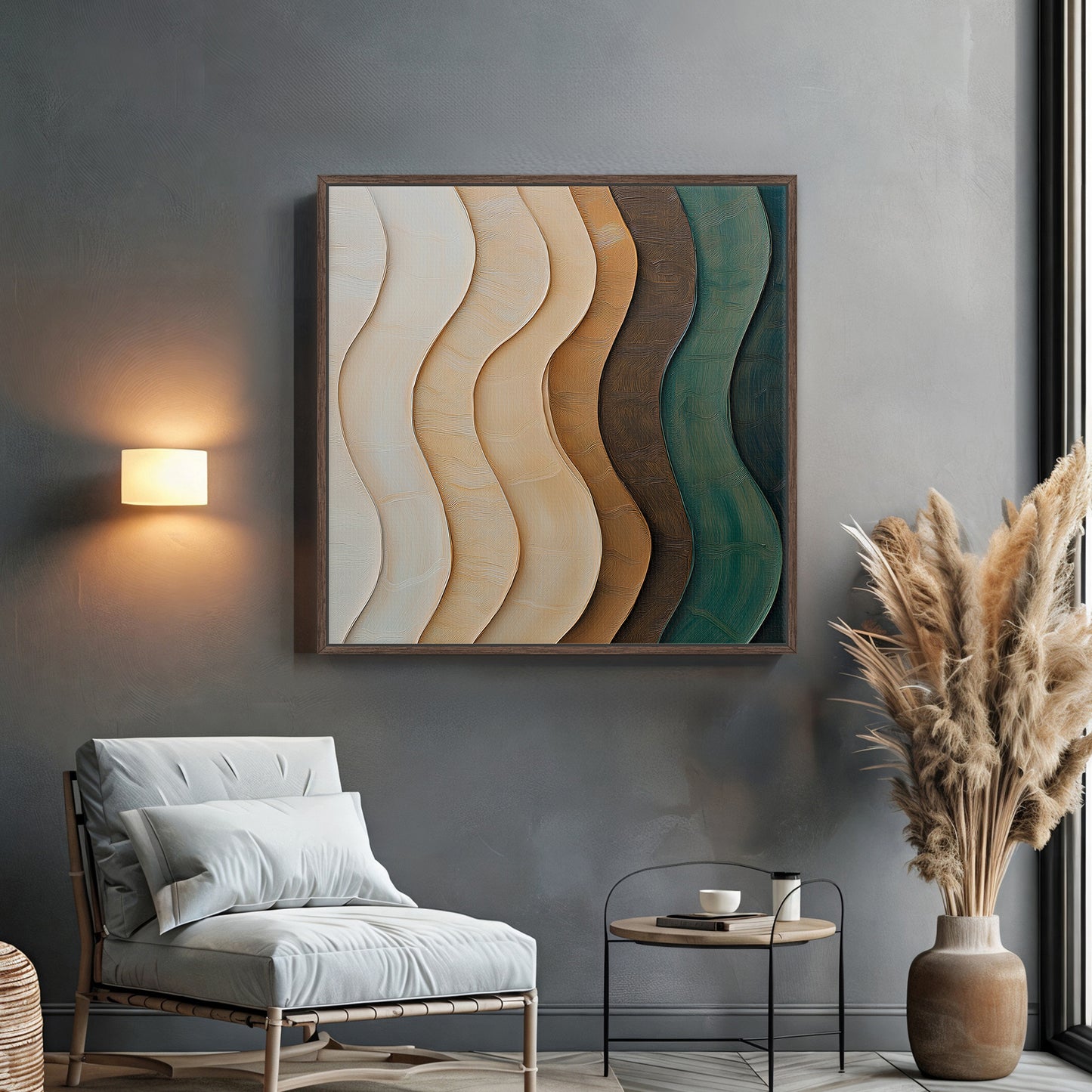 Framed Canvas Abstract Wall Art – "Elemental Drift"