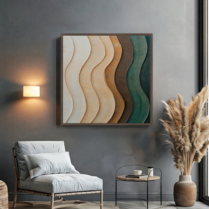 Framed Canvas Abstract Wall Art – "Elemental Drift"