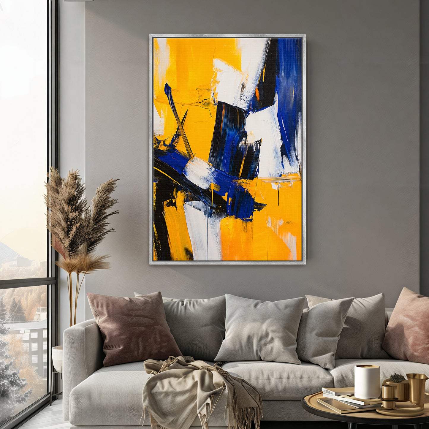 Framed Abstract Wall Art – "Electric Dissonance" Print