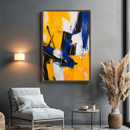 Framed Abstract Wall Art – "Electric Dissonance" Print