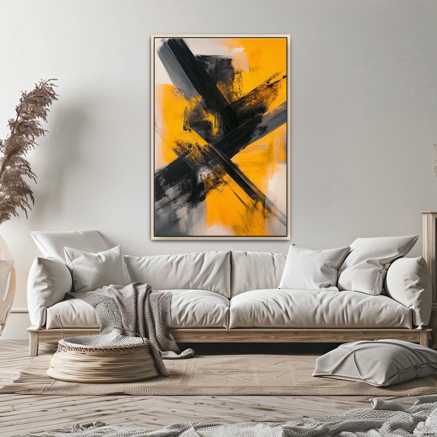 Framed Abstract Wall Art Print - "Striking Momentum"