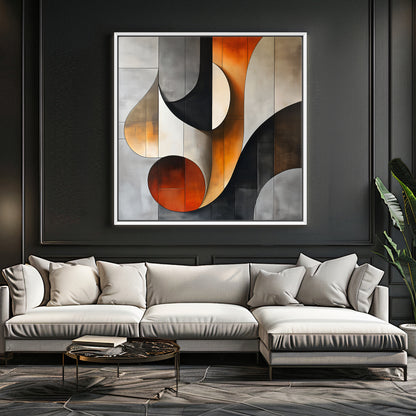 Framed Canvas Abstract Wall Art – "Curves of Resonance"
