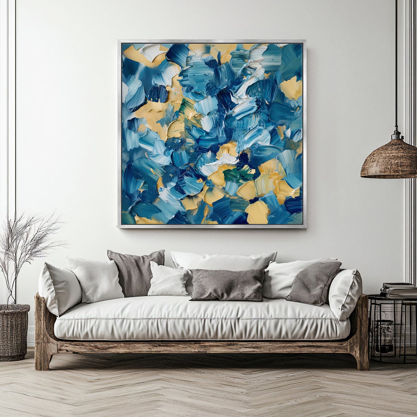 Abstract Wall Art | Framed Canvas Print - "Impasto Fields" | Ready to Hang