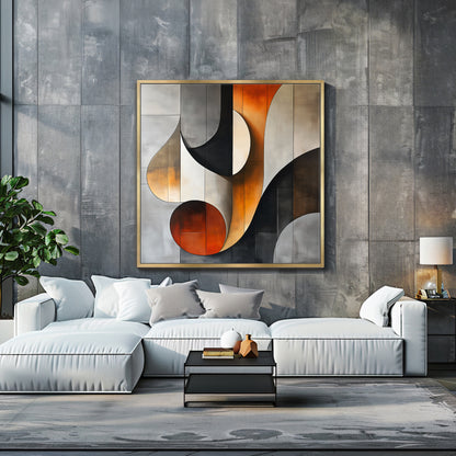Framed Canvas Abstract Wall Art – "Curves of Resonance"