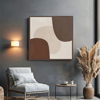 MInimalist Abstract Wall Art Framed Canvas Print - "Silent Assembly"