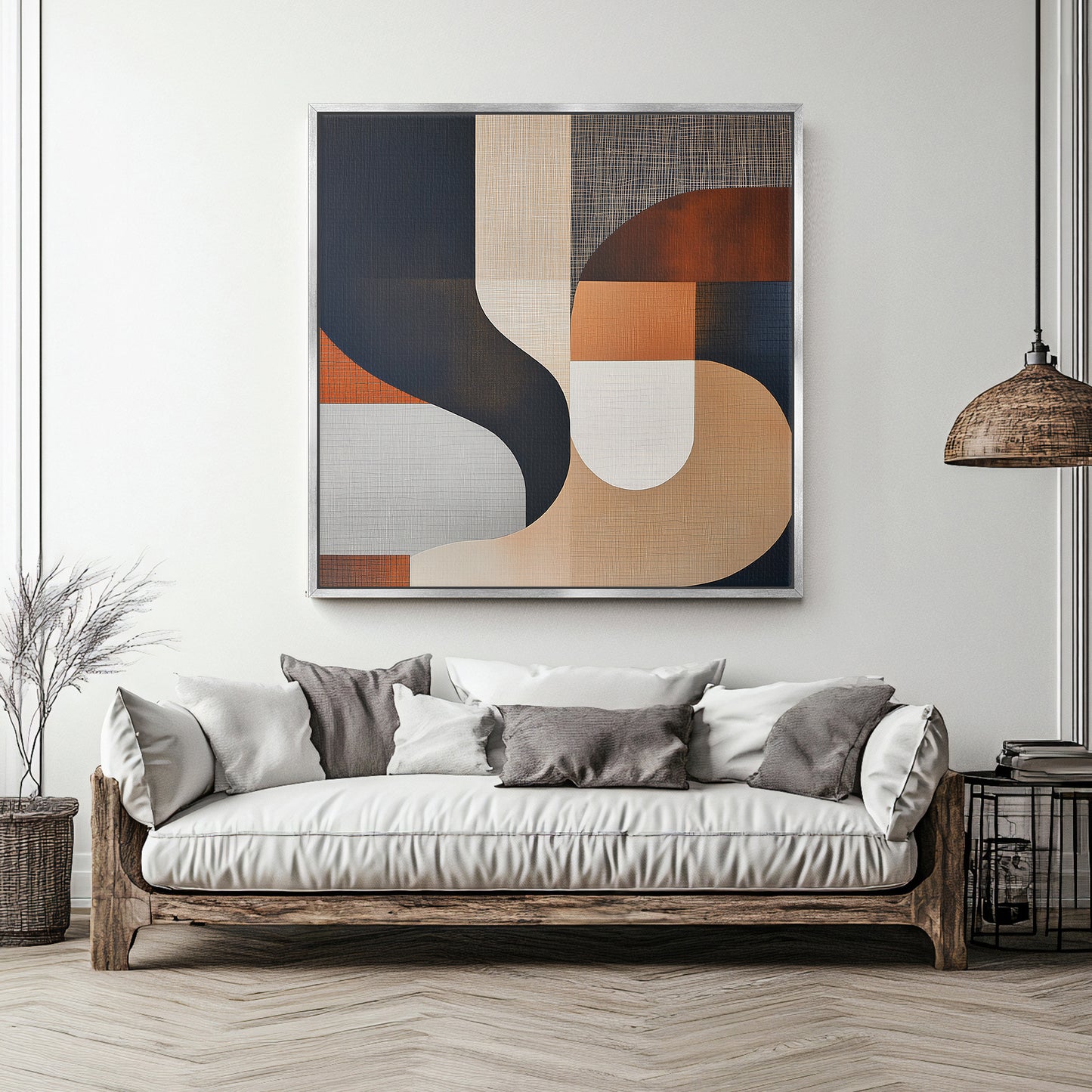 Abstract Wall Art Framed Canvas Print - "Temporal Shifts"