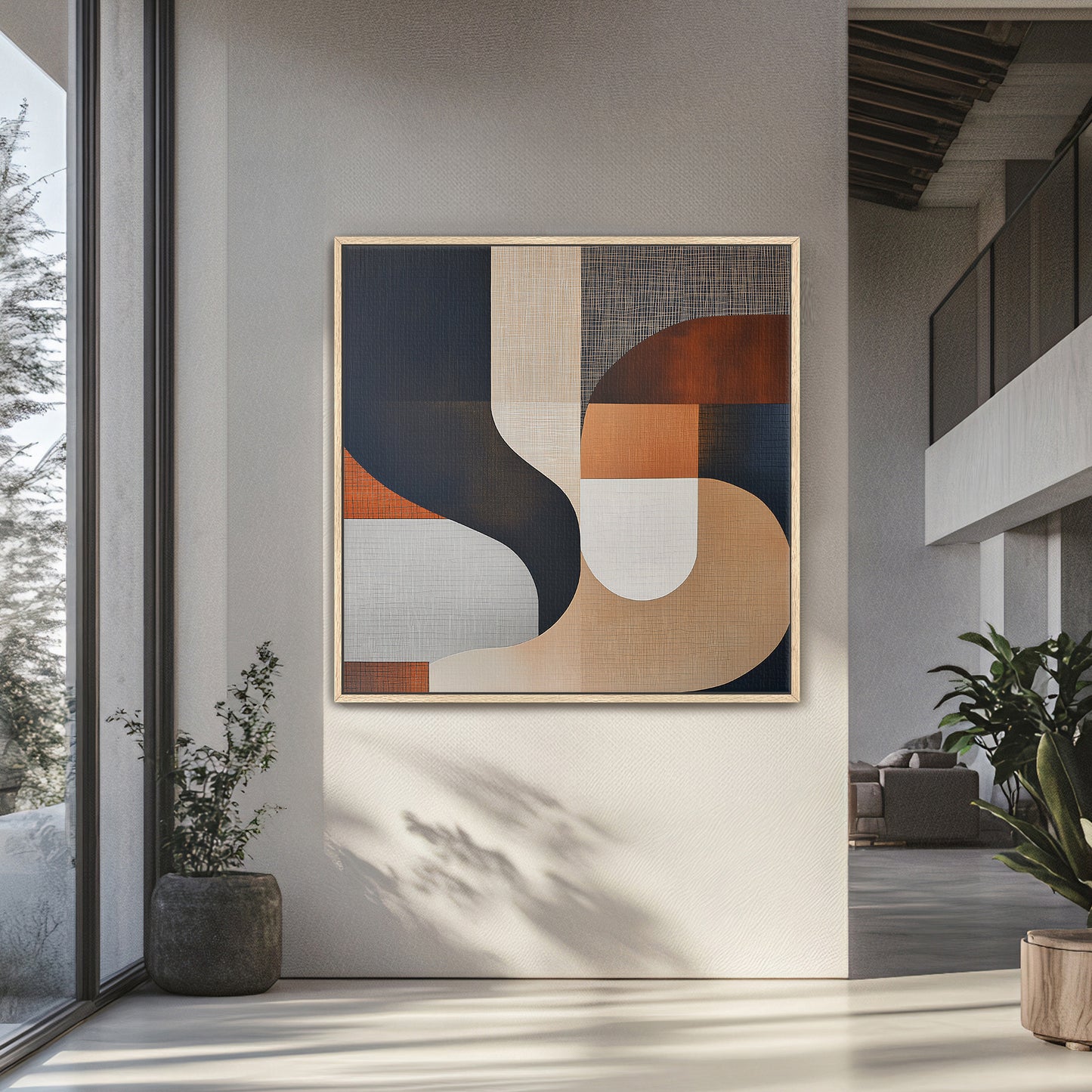 Abstract Wall Art Framed Canvas Print - "Temporal Shifts"