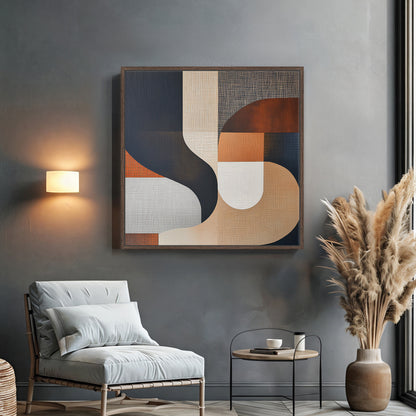Abstract Wall Art Framed Canvas Print - "Temporal Shifts"