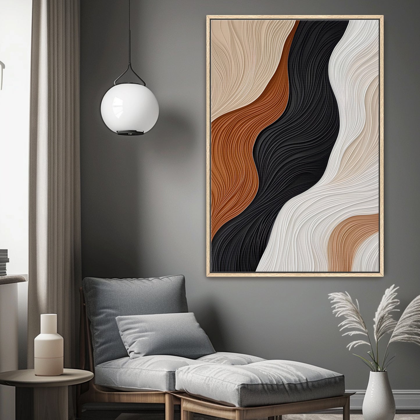 Abstract Wall Art Framed Canvas - "Silent Harmonies"