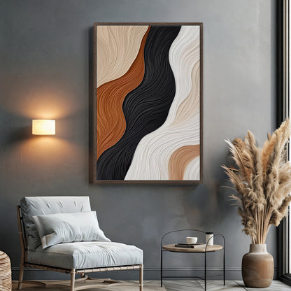 Abstract Wall Art Framed Canvas - "Silent Harmonies"