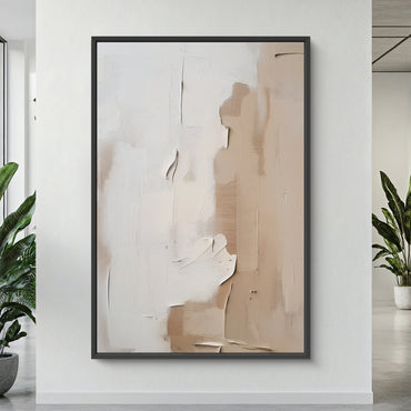 Abstract Wall Art Framed Canvas Print - "Clay Silence"