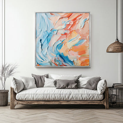 Abstract Wall Art Framed Canvas Print - "Sorbet Sky"