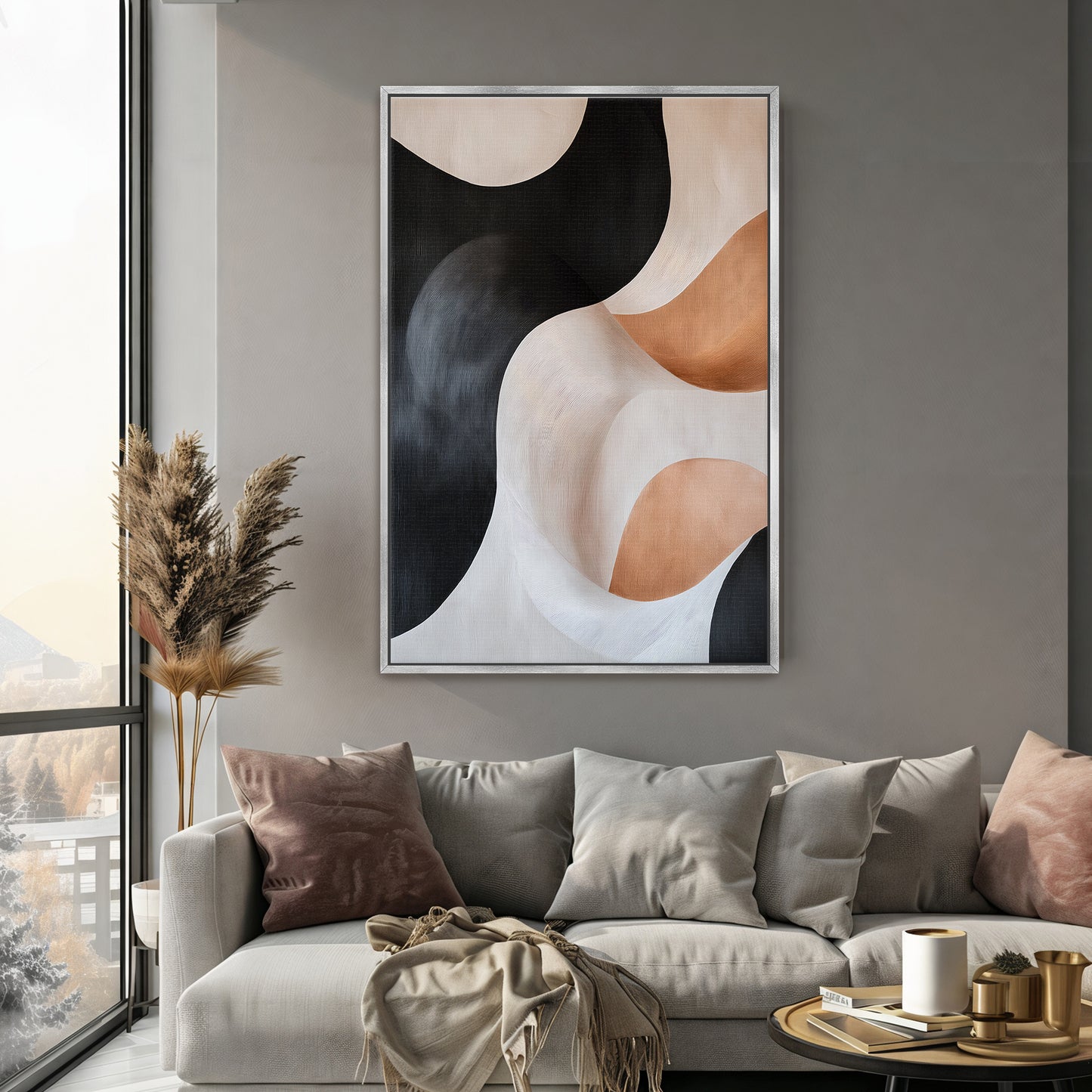 Abstract Wall Art Framed Canvas Print - "Shifting Sands"