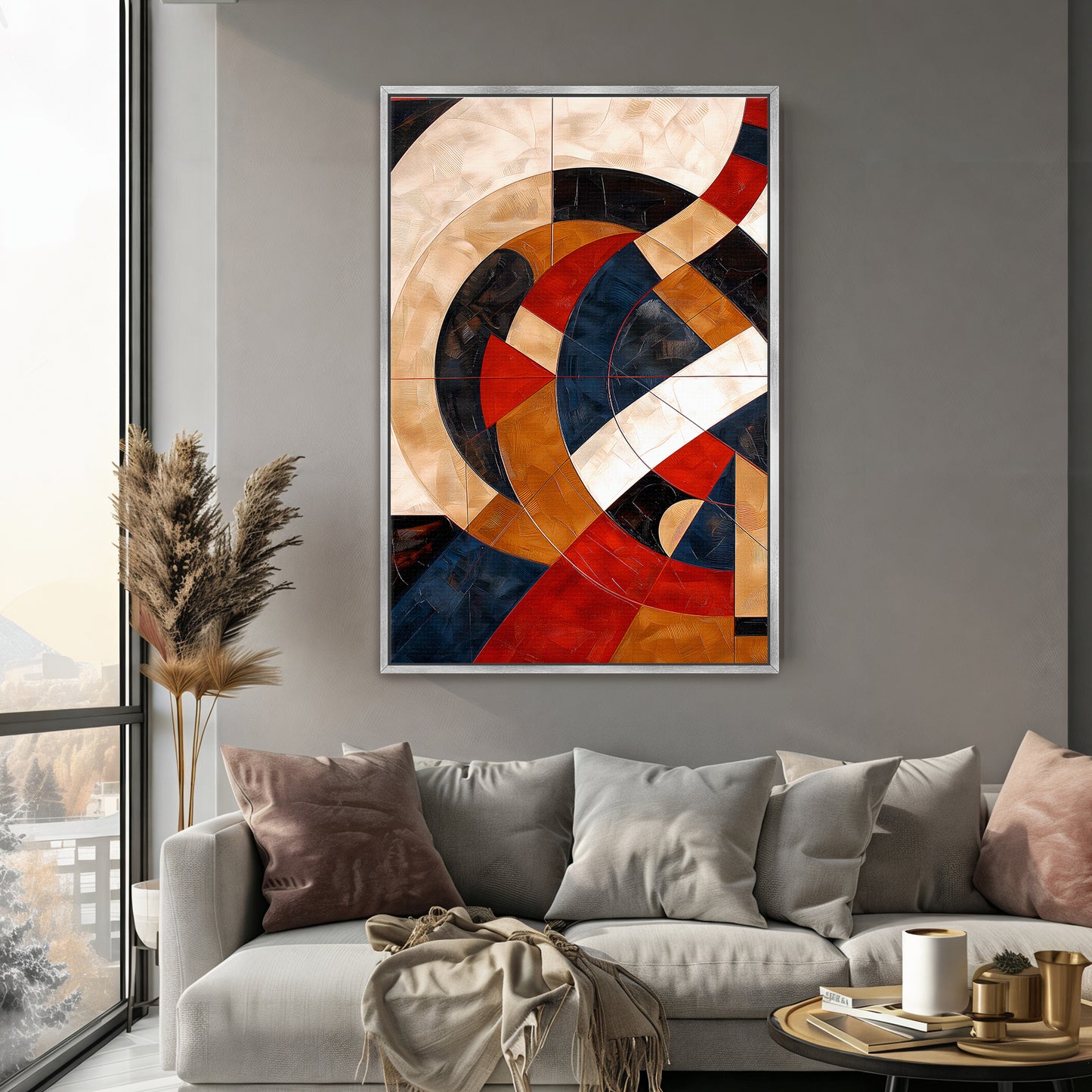 Abstract Wall Art Framed Canvas Print - "Tectonic Shift"