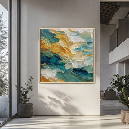 Abstract Wall Art Framed Canvas Print - "Ocean Swell"