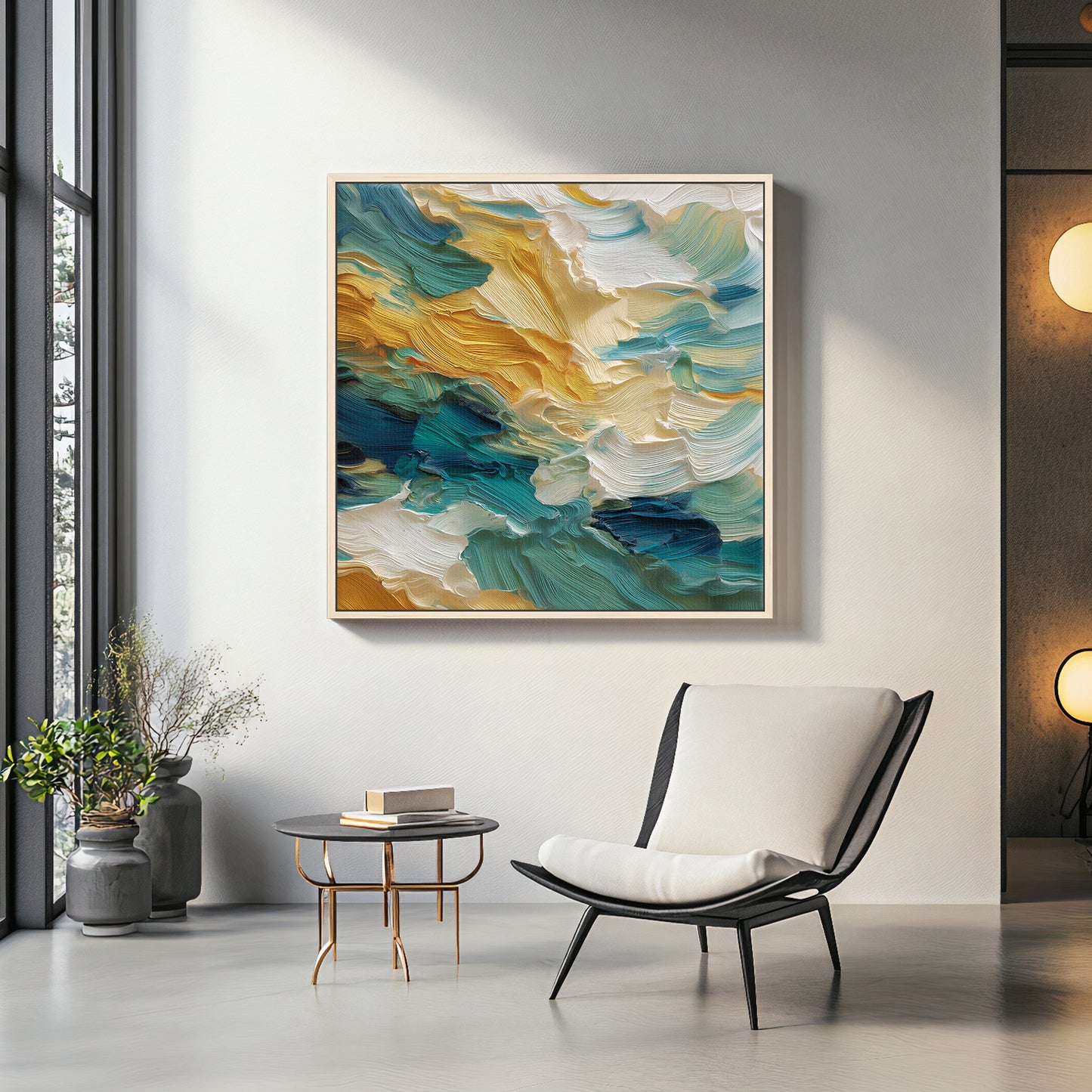 Abstract Wall Art Framed Canvas Print - "Ocean Swell"