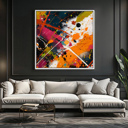 Abstract Wall Art Framed Canvas Print - "Color Storm"