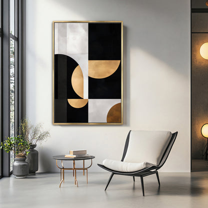 Abstract Wall Art Framed Canvas Print - "Lunar Cadence"