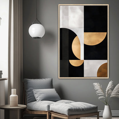 Abstract Wall Art Framed Canvas Print - "Lunar Cadence"