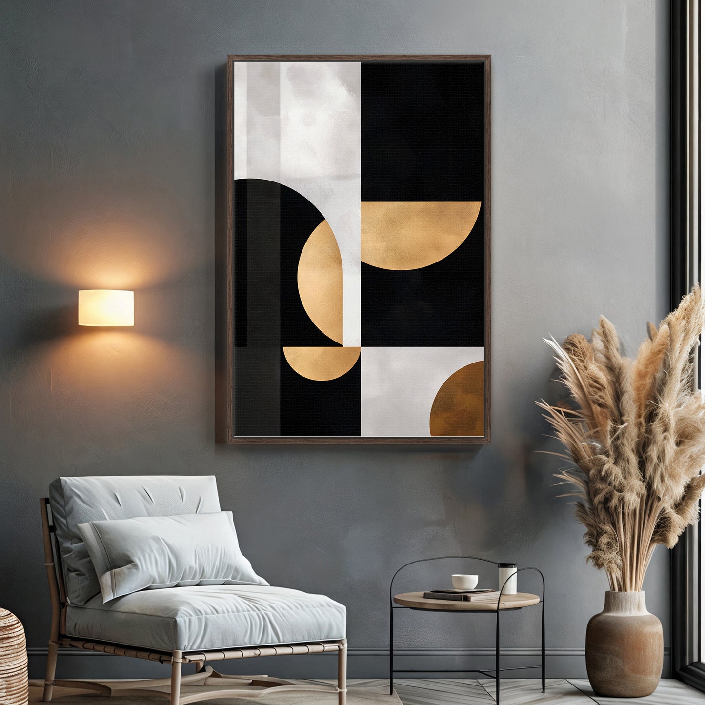 Abstract Wall Art Framed Canvas Print - "Lunar Cadence"