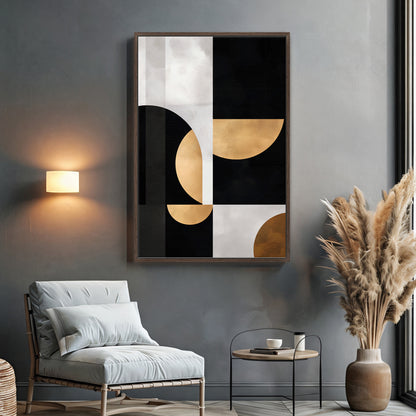 Abstract Wall Art Framed Canvas Print - "Lunar Cadence"