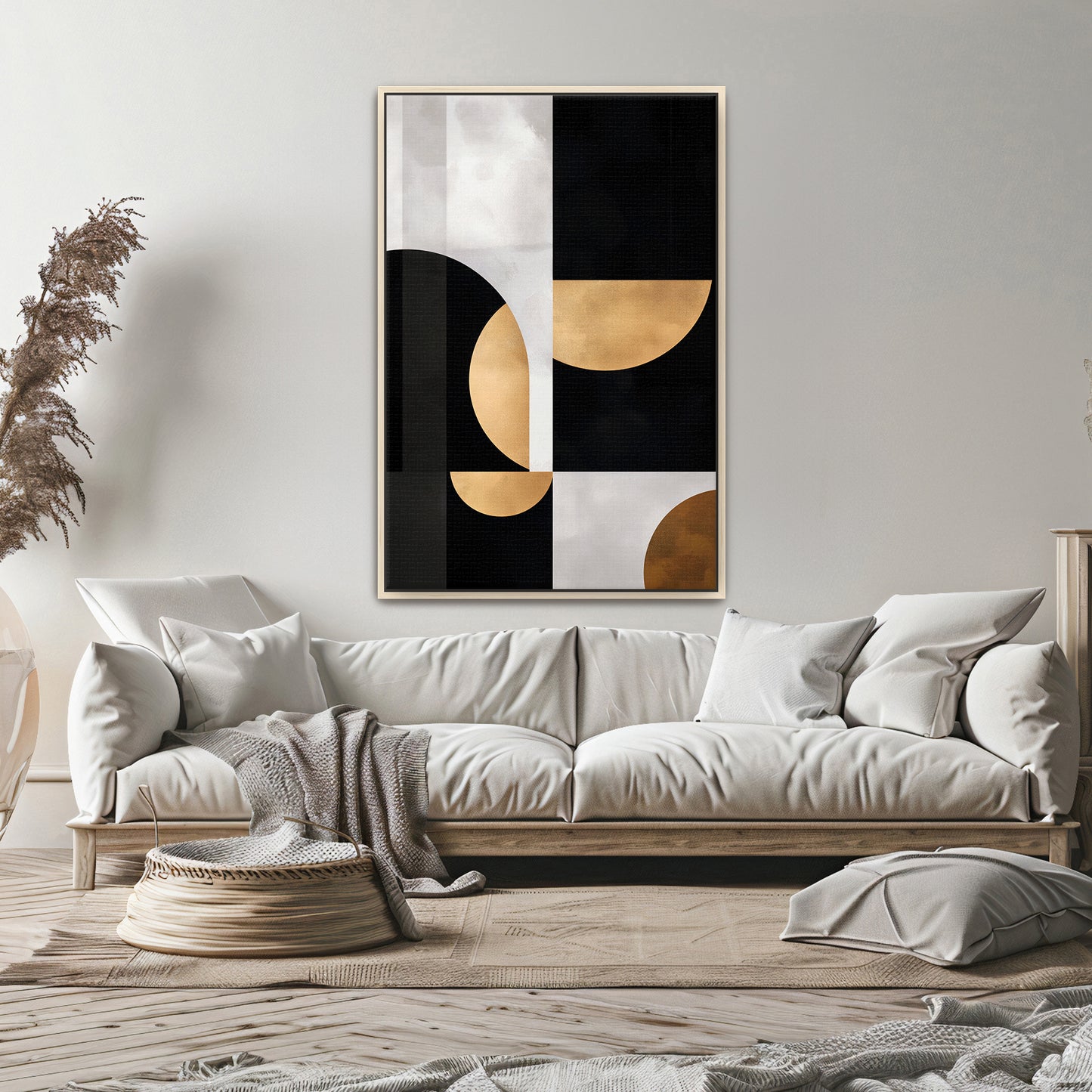 Abstract Wall Art Framed Canvas Print - "Lunar Cadence"