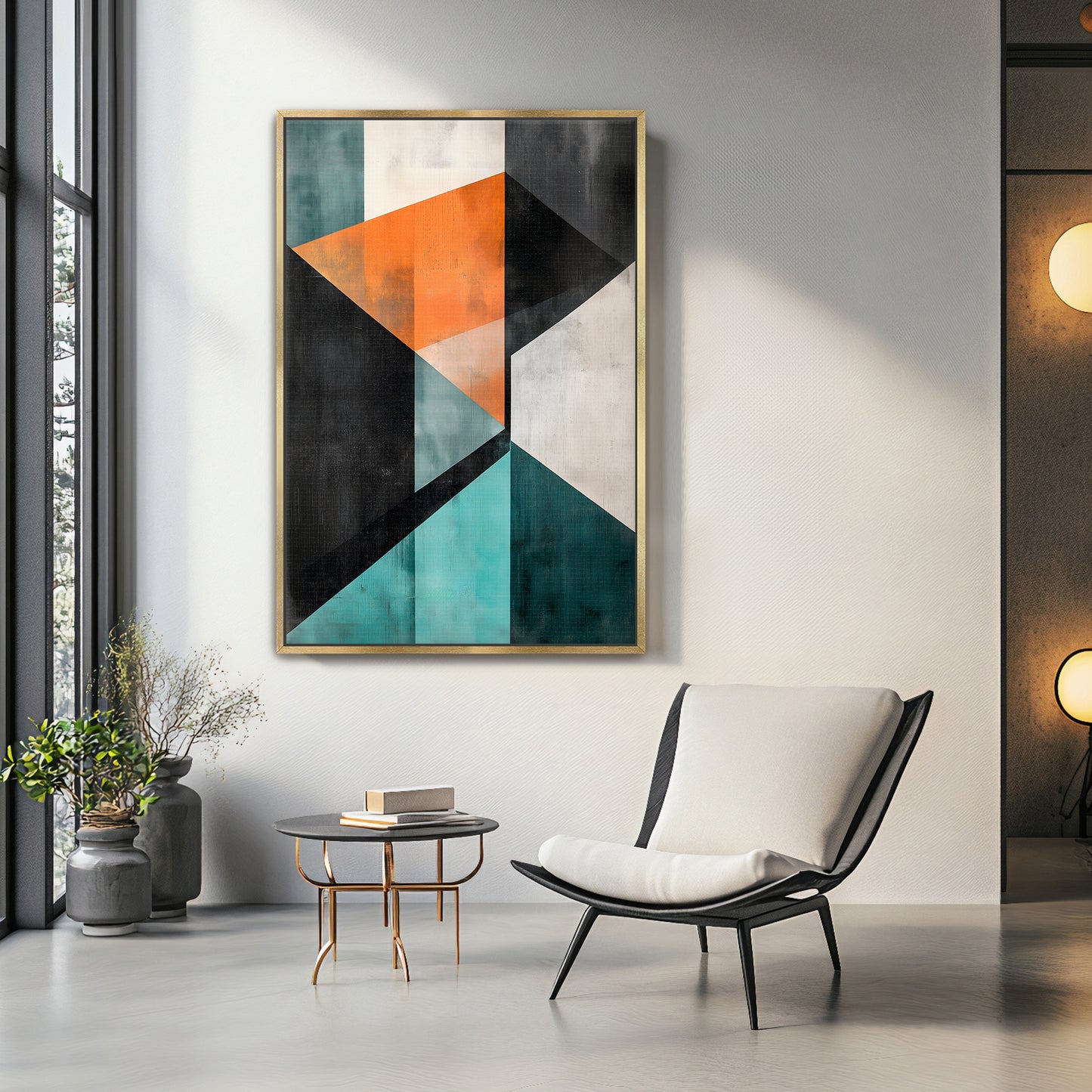 Abstract Wall Art Framed Canvas Print - "Prism Divide"