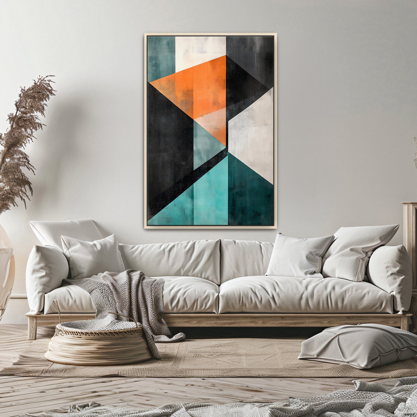 Abstract Wall Art Framed Canvas Print - "Prism Divide"