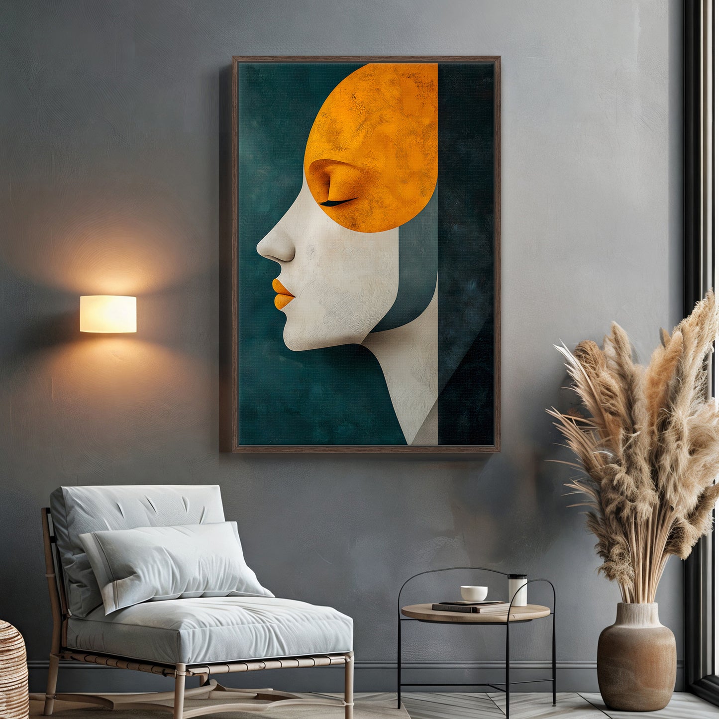 Abstract Wall Art Framed Canvas Print - "Quiet Radiance"
