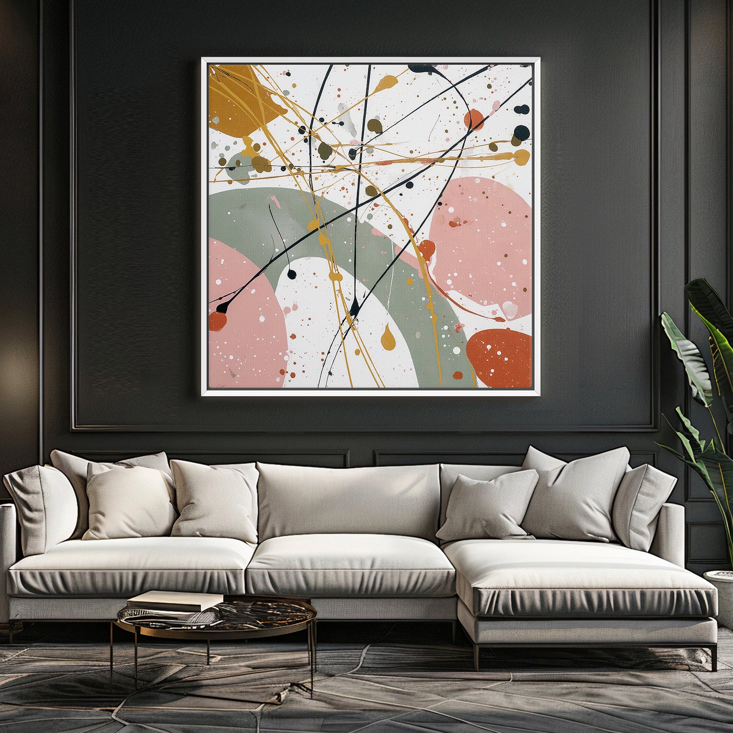 Abstract Wall Art Framed Canvas Print - "Chaotic Harmony"