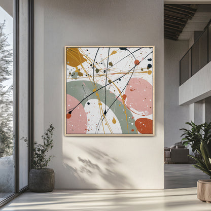 Abstract Wall Art Framed Canvas Print - "Chaotic Harmony"