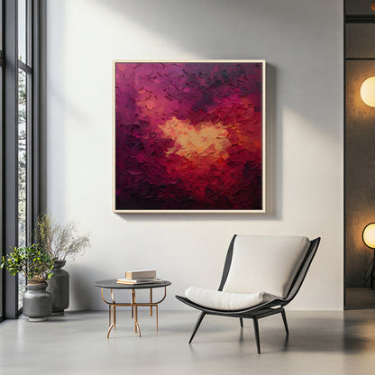 Abstract Wall Art Framed Canvas Print - "Velvet Inferno"