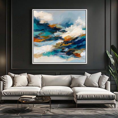 Abstract Wall Art Framed Canvas Print - "Elemental Flow"